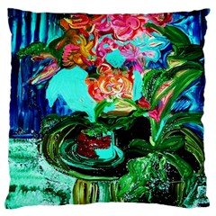 Flowers On The Tea Table Large Cushion Case (Two Sides)