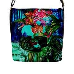 Flowers On The Tea Table Flap Messenger Bag (L) 