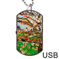 Coral Tree Dog Tag Usb Flash (two Sides) by bestdesignintheworld