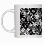 Black And White Patchwork Pattern White Mugs Left