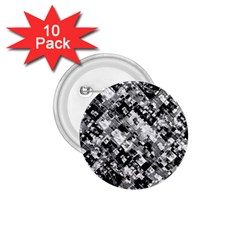 Black And White Patchwork Pattern 1 75  Buttons (10 Pack) by dflcprints