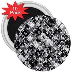 Black And White Patchwork Pattern 3  Magnets (10 Pack)  by dflcprints