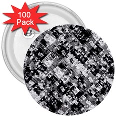 Black And White Patchwork Pattern 3  Buttons (100 Pack)  by dflcprints