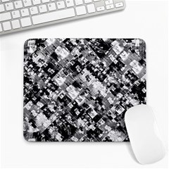 Black And White Patchwork Pattern Large Mousepads by dflcprints