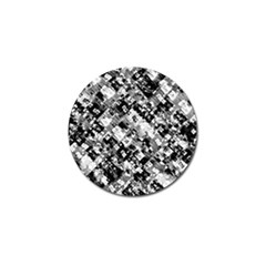 Black And White Patchwork Pattern Golf Ball Marker (4 Pack) by dflcprints