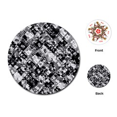 Black And White Patchwork Pattern Playing Cards (round)  by dflcprints