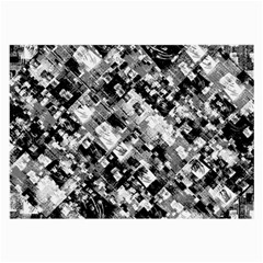 Black And White Patchwork Pattern Large Glasses Cloth by dflcprints