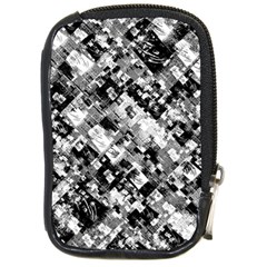 Black And White Patchwork Pattern Compact Camera Cases by dflcprints