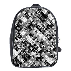 Black And White Patchwork Pattern School Bag (large) by dflcprints