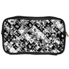 Black And White Patchwork Pattern Toiletries Bags 2-side by dflcprints