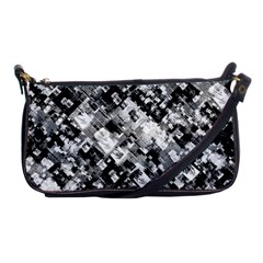 Black And White Patchwork Pattern Shoulder Clutch Bags by dflcprints