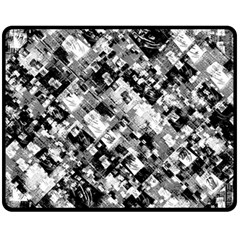 Black And White Patchwork Pattern Fleece Blanket (medium)  by dflcprints