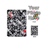 Black And White Patchwork Pattern Playing Cards 54 (Mini)  Front - Heart3