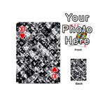 Black And White Patchwork Pattern Playing Cards 54 (Mini)  Front - Heart10