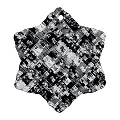 Black And White Patchwork Pattern Snowflake Ornament (two Sides) by dflcprints