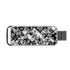 Black And White Patchwork Pattern Portable Usb Flash (one Side) by dflcprints