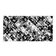 Black And White Patchwork Pattern Satin Wrap by dflcprints