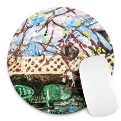 Blooming Tree 2 Round Mousepads by bestdesignintheworld