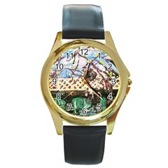 Blooming Tree 2 Round Gold Metal Watch by bestdesignintheworld