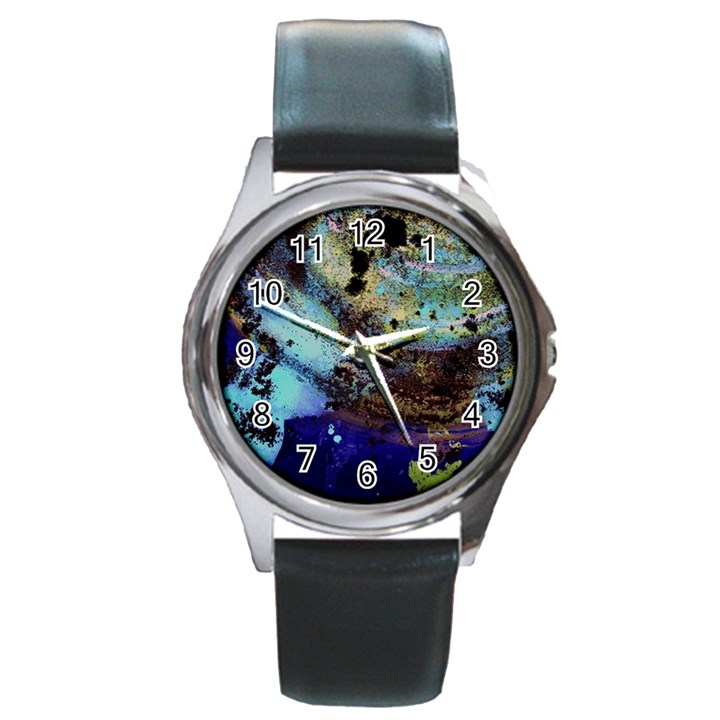 Blue Options 3 Round Metal Watch