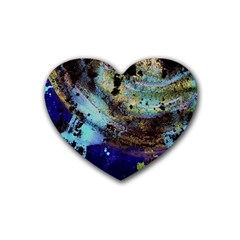 Blue Options 3 Rubber Coaster (heart)  by bestdesignintheworld