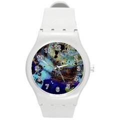 Blue Options 3 Round Plastic Sport Watch (m) by bestdesignintheworld