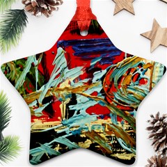 Blue Flamingoes 6 Ornament (Star)