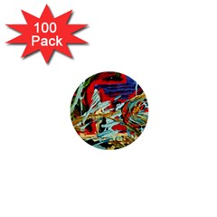 Blue Flamingoes 6 1  Mini Buttons (100 pack) 