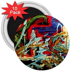 Blue Flamingoes 6 3  Magnets (10 pack) 