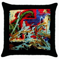 Blue Flamingoes 6 Throw Pillow Case (Black)