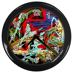 Blue Flamingoes 6 Wall Clocks (Black)