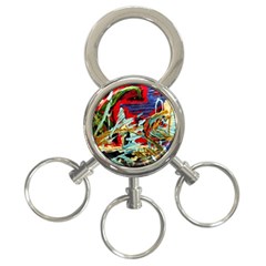 Blue Flamingoes 6 3-Ring Key Chains