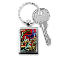 Blue Flamingoes 6 Key Chains (Rectangle) 