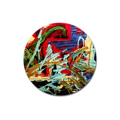 Blue Flamingoes 6 Magnet 3  (Round)