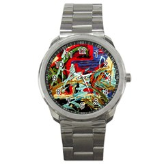 Blue Flamingoes 6 Sport Metal Watch