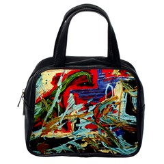 Blue Flamingoes 6 Classic Handbags (One Side)