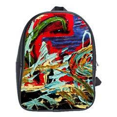 Blue Flamingoes 6 School Bag (Large)