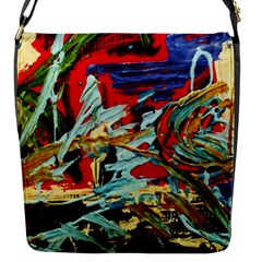 Blue Flamingoes 6 Flap Messenger Bag (S)