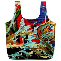 Blue Flamingoes 6 Full Print Recycle Bags (L) 