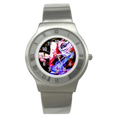 Blue Flamingoes Stainless Steel Watch