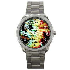 Blue Flamingoes 3 Sport Metal Watch by bestdesignintheworld