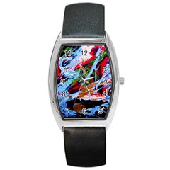 Blue Flamingoes 4 Barrel Style Metal Watch