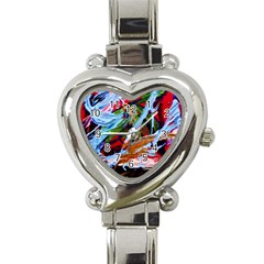 Blue Flamingoes 4 Heart Italian Charm Watch