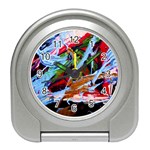 Blue Flamingoes 4 Travel Alarm Clocks Front