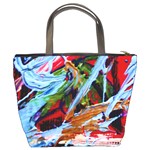 Blue Flamingoes 4 Bucket Bags Back