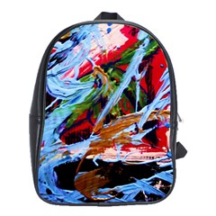 Blue Flamingoes 4 School Bag (XL)