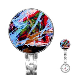 Blue Flamingoes 4 Stainless Steel Nurses Watch by bestdesignintheworld