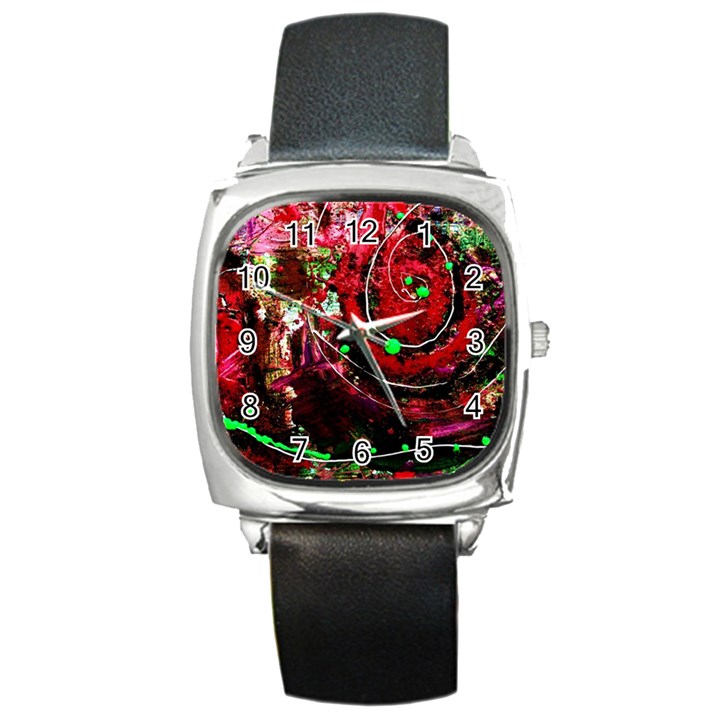 Bloody Coffee 5 Square Metal Watch