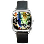 Alaska Industrial Landscape Square Metal Watch Front