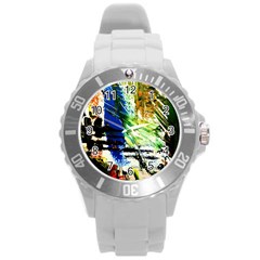 Alaska Industrial Landscape Round Plastic Sport Watch (l) by bestdesignintheworld